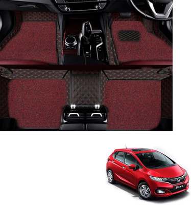 Autoclow Leatherite 7D Mat For  Honda Jazz(Red, Red)