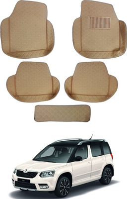 MATIES Leatherite 7D Mat For  Skoda Yeti(Beige)