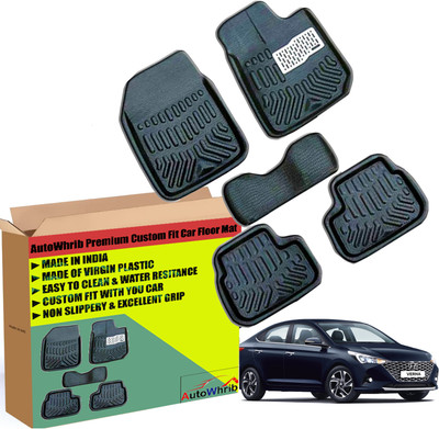 Autowhrib Plastic 3D Mat For  Hyundai Verna Fluidic(Black)
