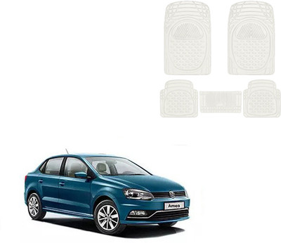 Autorepute Rubber Standard Mat For  Volkswagen Ameo(White)