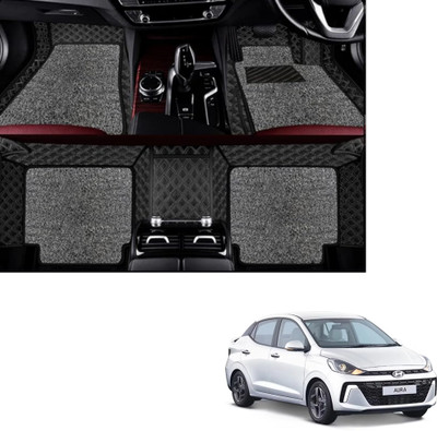 Autoclow Leatherite 7D Mat For  Hyundai Aura(Gold, Silver)