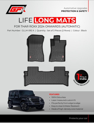 GFX TPV Tray Mat For  Mahindra Thar Roxx(Black)
