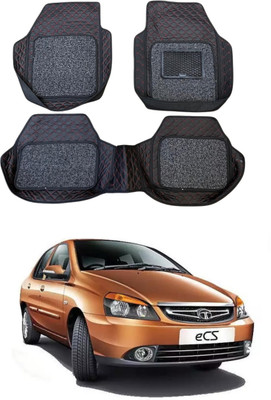 Arnejaa Leatherite 7D Mat For  Tata Indigo eCS(Red, Black)
