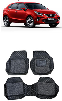 arneja trading company Leatherite 7D Mat For  Toyota Glanza(Silver, Black)