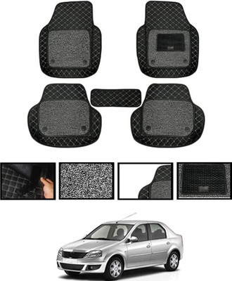 ABJD Leatherite 7D Mat For  Mahindra Logan(Black)