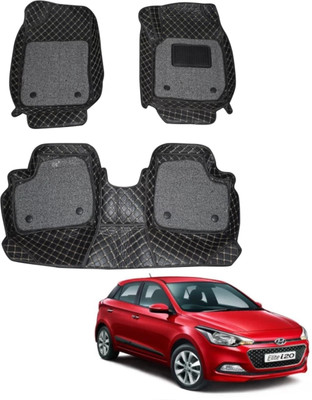 Lookawage Leather 7D Mat For  Hyundai i10 Active, i20, i20 Active(Black)