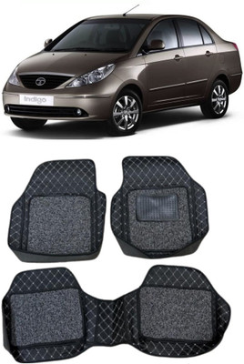 Arnejas Leatherite 7D Mat For  Tata Indigo CS(Silver, Black)