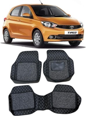 ARNEJA Leatherite 7D Mat For  Tata Tiago(Silver, Black)