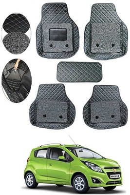 SLSHILPA Leather 7D Mat For  Chevrolet Beat(Black)