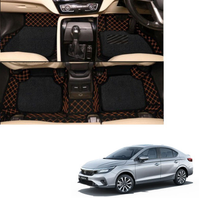 Autoclow Leatherite 7D Mat For  Honda City(Black, Brown)