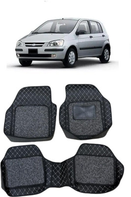 Arnejas Leatherite 7D Mat For  Hyundai Getz(Silver, Black)