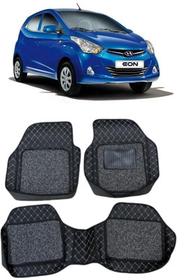 arneja trading company Leatherite 7D Mat For  Hyundai Eon(Silver, Black)