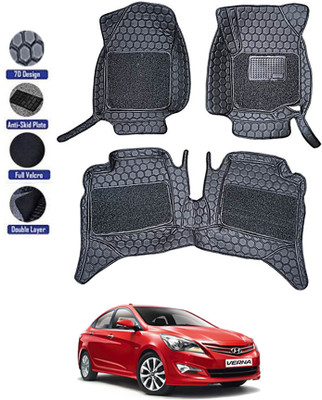 MATIES Leatherite 8D Mat For  Hyundai Verna(Black)