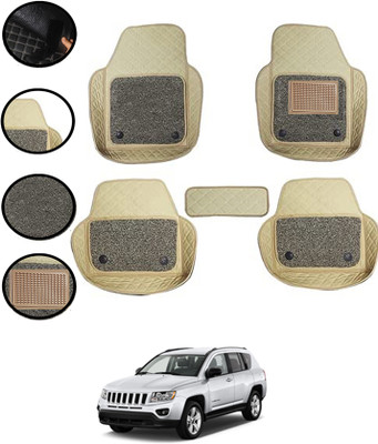 MATIES Leatherite 7D Mat For  Jeep Compass(Beige)