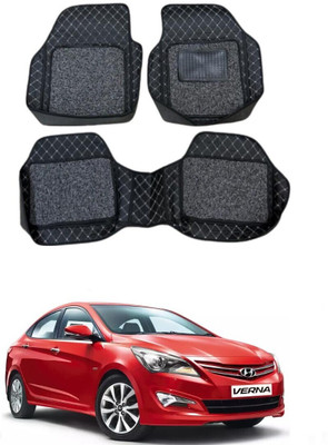 Arnejaa Leatherite 7D Mat For  Hyundai Fluidic Verna(Silver, Black)
