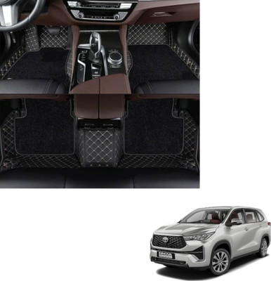 Autoclow Leatherite 7D Mat For  Toyota Innova(Gold, Black)