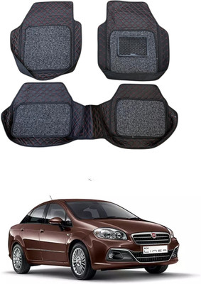 Autocom Leatherite 7D Mat For  Fiat Linea(Red, Black)
