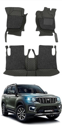 Welvis Leatherite 7D Mat For  Mahindra New Scorpio, Scorpio N (7 Seater)(Black, Silver)