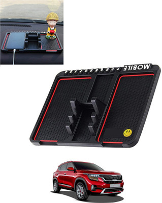 RKPSP Silicone Tray Mat For  Kia Sonet(Black)