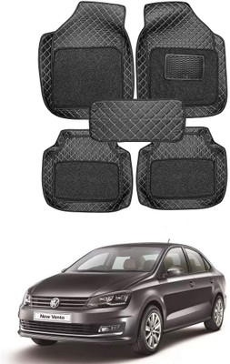 Arnejaa Leatherite 7D Mat For  Volkswagen Vento(Black)