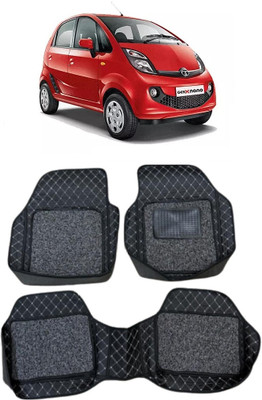 Arnejaa Leatherite 7D Mat For  Tata Nano Genx(Silver, Black)