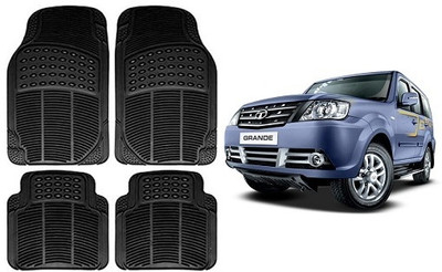 SLSHILPA Rubber Standard Mat For  Tata Sumo Grande(Black)