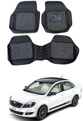 ARNEJA Leatherite 7D Mat For  Skoda Rapid(Silver, Black)