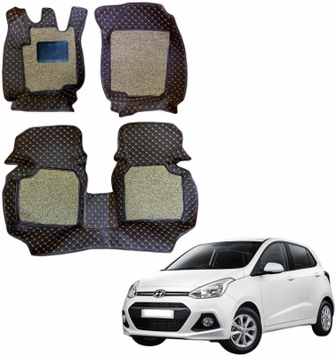TOFIT ENTERPRISE Leatherite 7D Mat For  Hyundai Grand i10(Brown)