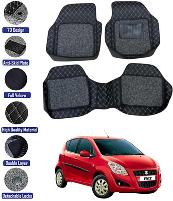 GENFRID Leather 7D Mat For  Maruti Suzuki Ritz(Black, Silver)