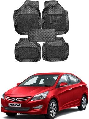 Arnejaa Leatherite 7D Mat For  Hyundai Fluidic Verna(Black)