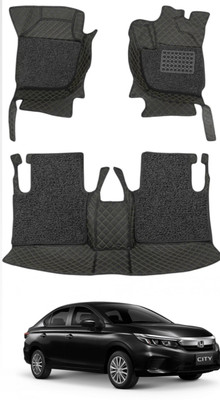 TOFIT ENTERPRISES Leatherite 7D Mat For  Honda City(Black)