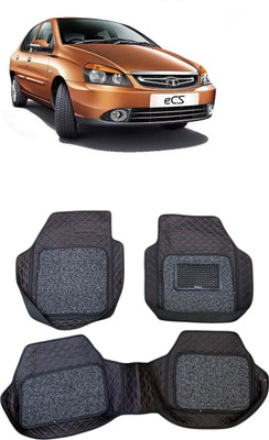 Arnejas Leatherite 7D Mat For  Tata Indigo eCS(Red, Black)