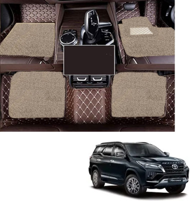 Autoclow Leatherite 7D Mat For  Toyota Fortuner(Brown, Beige)