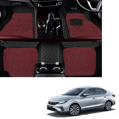 Autoclow Leatherite 7D Mat For  Honda City(Black, Red)