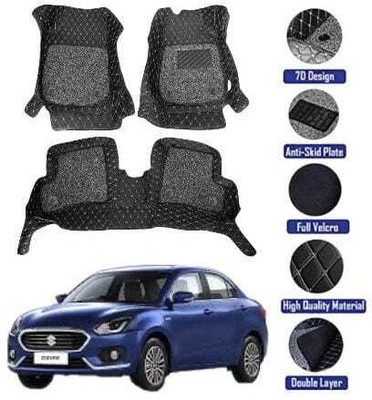 GENFRID Leather 7D Mat For  Maruti Swift Dzire(Silver, Black)