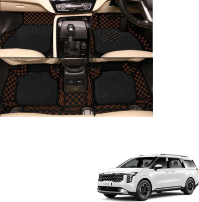 Autoclow Leatherite 7D Mat For  Kia Carnival Limousine (7 Seater)(Beige, Black)