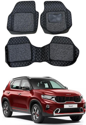 arneja trading company Leatherite 7D Mat For  Kia Sonet(Silver, Black)