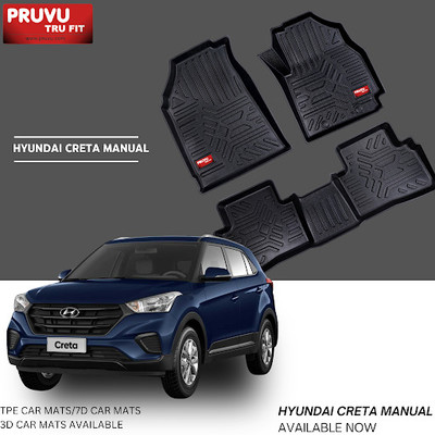 pruvu TPV 3D Mat For  Hyundai Creta(Black)