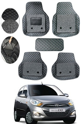 SLSHILPA Leather 7D Mat For  Hyundai i10(Black)