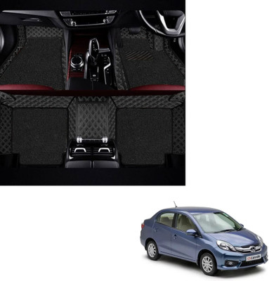 Autoclow Leatherite 7D Mat For  Honda Amaze(Silver, Black)