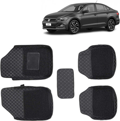 Kingsway Leatherite 7D Mat For  Volkswagen Virtus(Black)