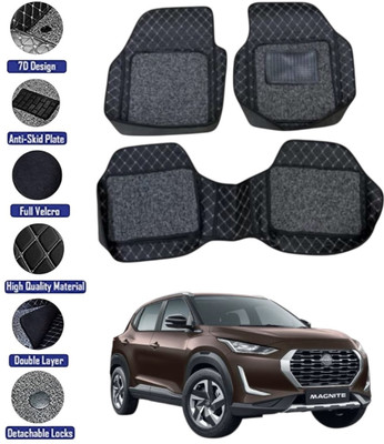 GENFRID Leather 7D Mat For  Nissan Magnite(Silver, Black)