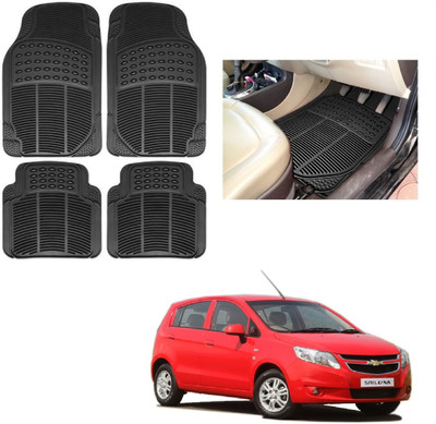 ROSHNEER ENTERPRISES Rubber Standard Mat For  Chevrolet Sail UVA(Black)