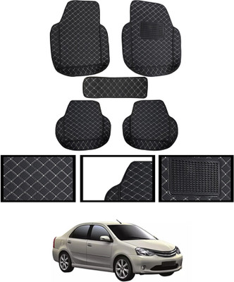 MATIES Leatherite 7D Mat For  Toyota Etios Liva(Black)