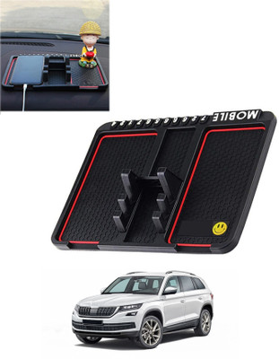 RKPSP Silicone Tray Mat For  Skoda Kodiaq(Black)