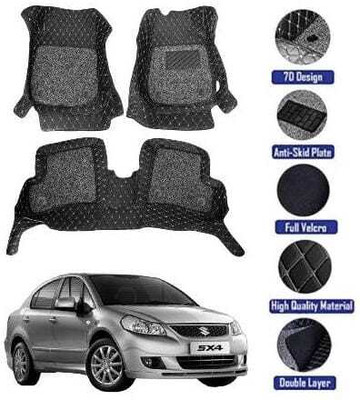 GENFRID Leather 7D Mat For  Maruti Suzuki SX4(Black)