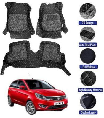 GENFRID Leather 7D Mat For  Tata Bolt(Silver, Black)