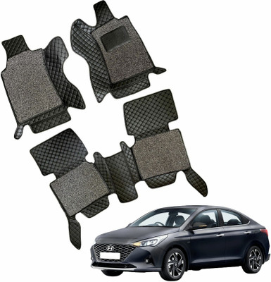 TOFIT ENTERPRISE Leatherite 7D Mat For  Hyundai Verna(Black)