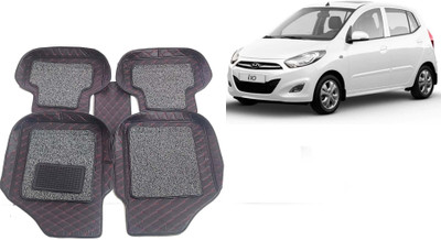 AUTORACE Leatherite 7D Mat For  Hyundai i10(Black, Red)