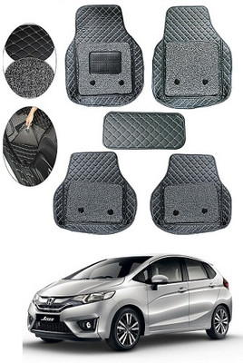 SLSHILPA Leather 7D Mat For  Honda Jazz(Black)